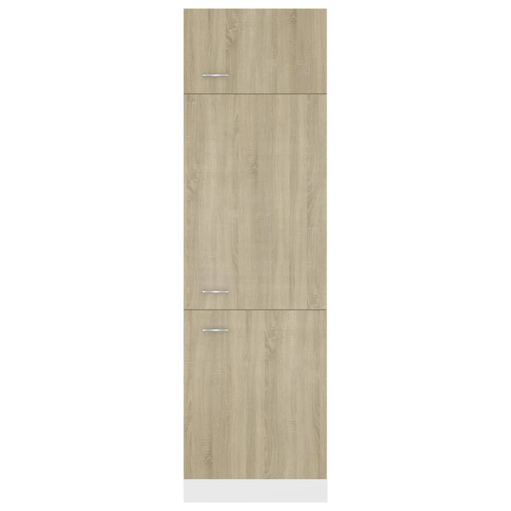 Mobile per Frigo Rovere Sonoma 60x57x207 cm Legno Multistrato - homemem39