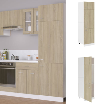 Mobile per Frigo Rovere Sonoma 60x57x207 cm Legno Multistrato - homemem39
