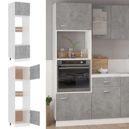 Mobile per Microonde Grigio Cemento 60x57x207 cm Multistrato | homemem39