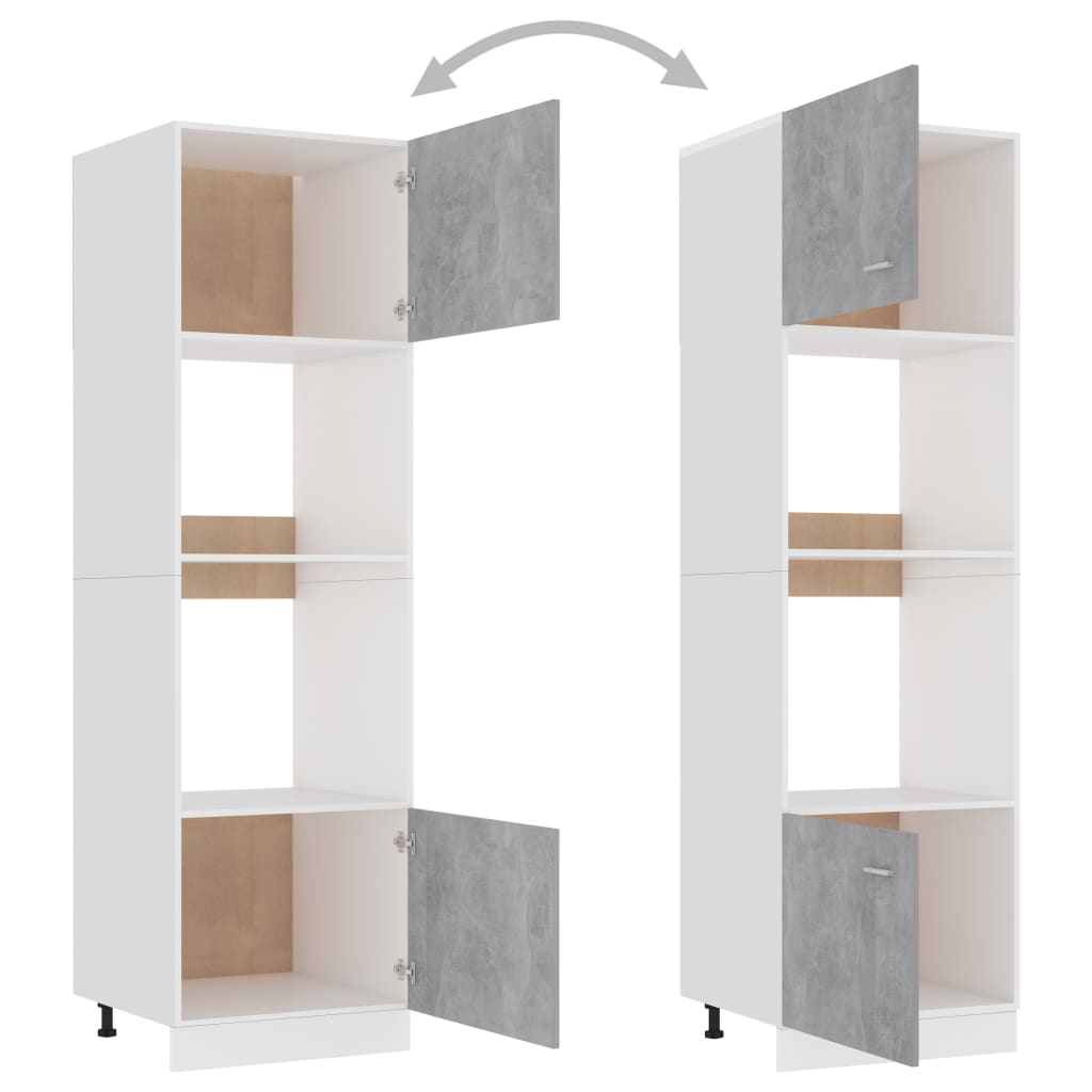 Mobile per Microonde Grigio Cemento 60x57x207 cm Multistrato - homemem39