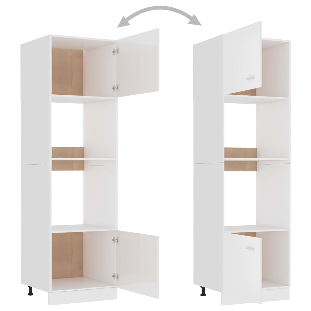 Mobile Microonde “Lyon” Bianco Lucido 60x57x207 cm | homemem39