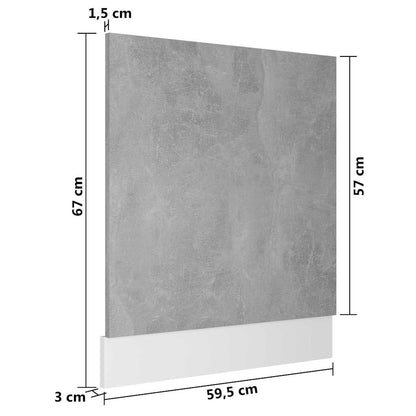 Pannello Lavastoviglie “Lyon” Grigio Cemento 59,5x3x67 cm