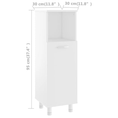 Armadio da Bagno Bianco 30x30x95 cm in Legno Multistrato | homemem39