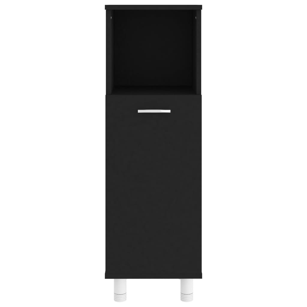 Mobile da Bagno Nero 30x30x95 cm in Legno Multistrato | homemem39
