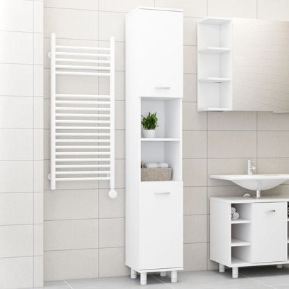 Mobile da Bagno Bianco 30x30x179 cm in Legno Multistrato | homemem39