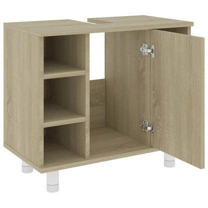 Badezimmerschrank aus Sonoma-Eiche, 60 x 32 x 53,5 cm, aus Sperrholz