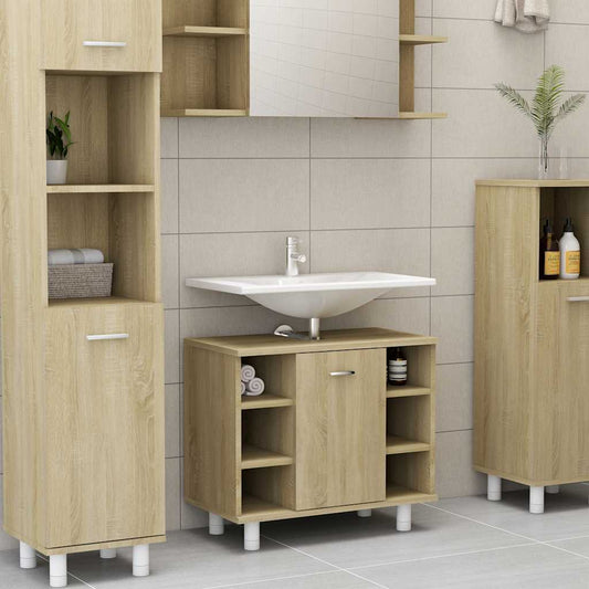 Mobile da Bagno Rovere Sonoma 60x32x53,5cm in Legno Multistrato