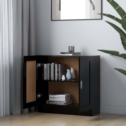 Libreria Nera 82,5x30,5x80 cm in Legno Multistrato