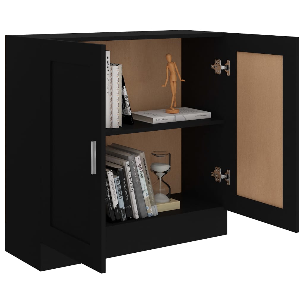 Libreria Nera 82,5x30,5x80 cm in Legno Multistrato