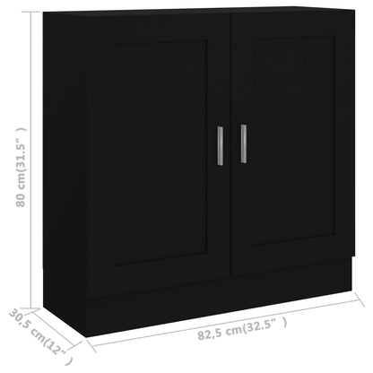 Libreria Nera 82,5x30,5x80 cm in Legno Multistrato