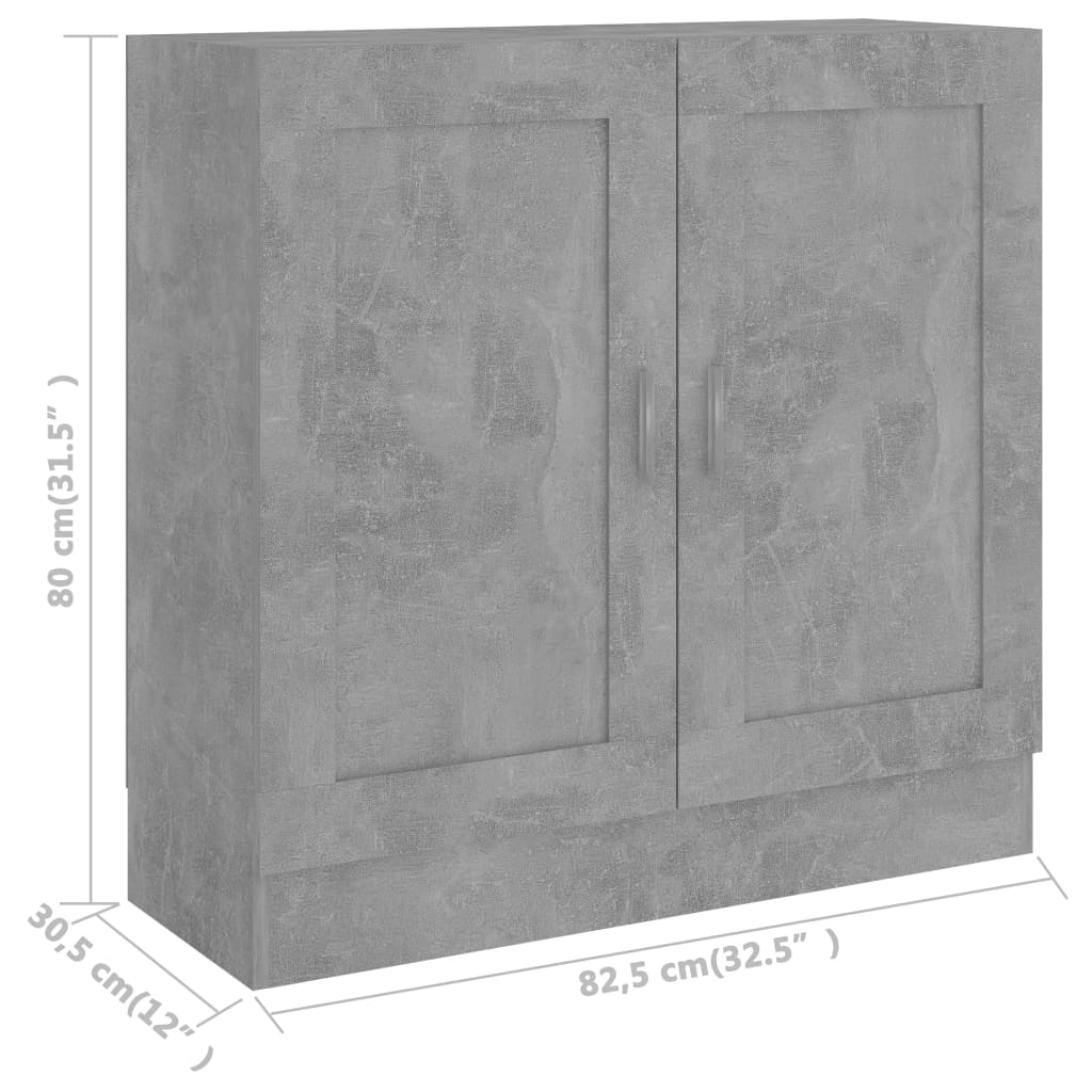 Libreria Grigio Cemento 82,5x30,5x80 cm in Legno Multistrato | homemem39