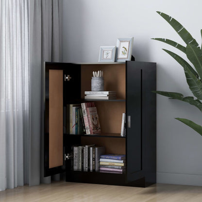 Libreria Nera 82,5x30,5x115 cm in Legno Multistrato