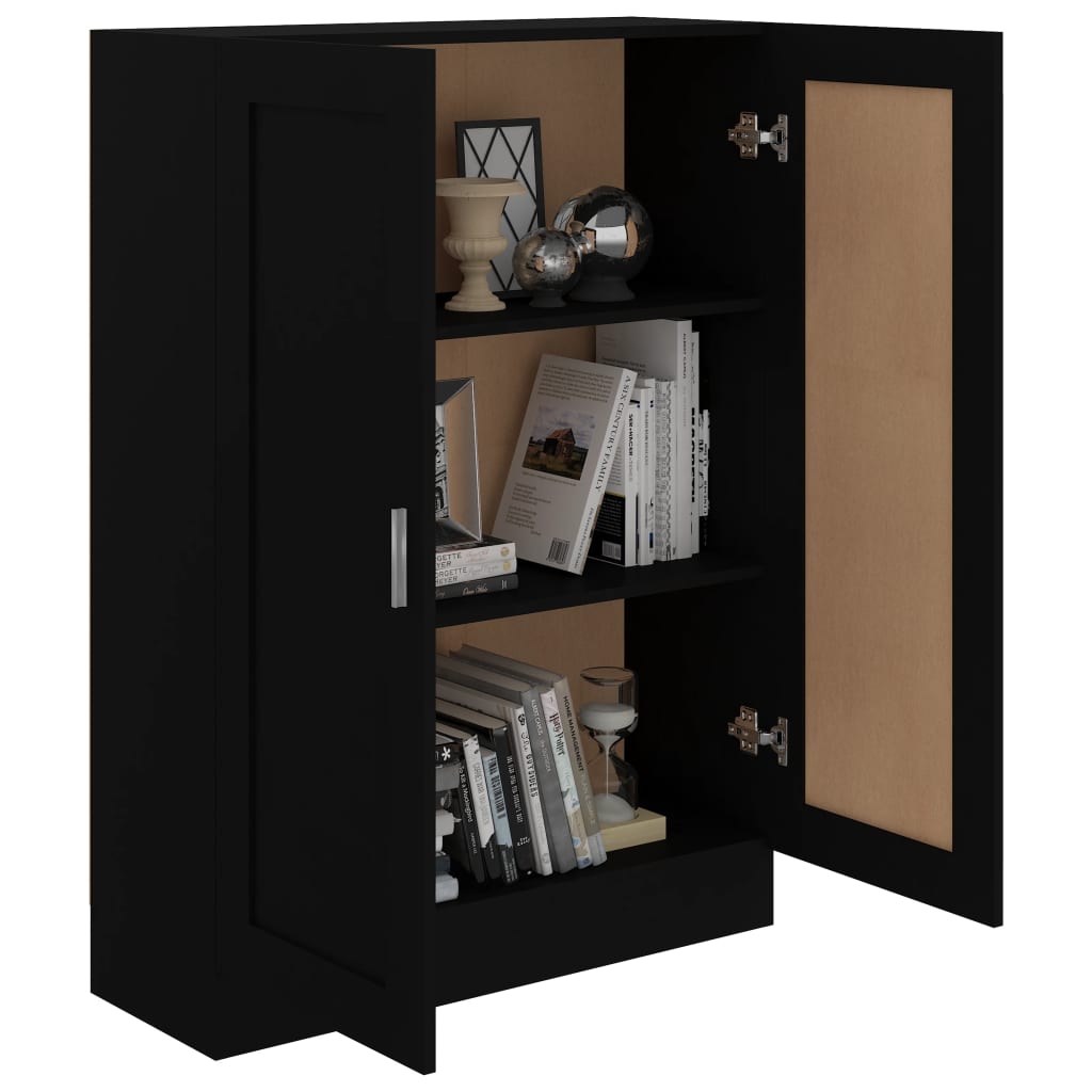 Libreria Nera 82,5x30,5x115 cm in Legno Multistrato