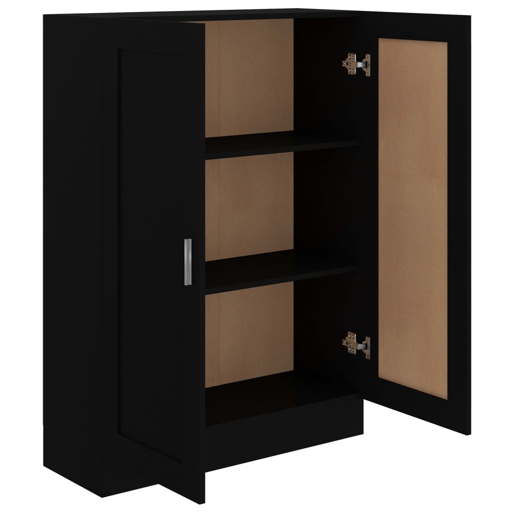 Libreria Nera 82,5x30,5x115 cm in Legno Multistrato