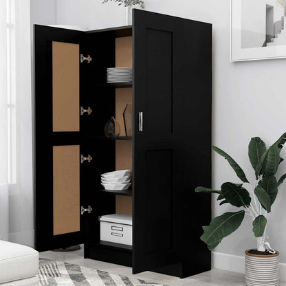 Libreria Nera 82,5x30,5x150 cm in Legno Multistrato | homemem39