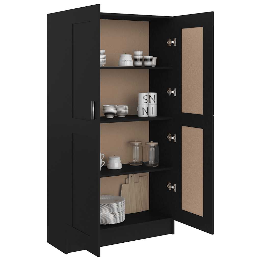 Libreria Nera 82,5x30,5x150 cm in Legno Multistrato | homemem39