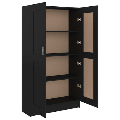 Libreria Nera 82,5x30,5x150 cm in Legno Multistrato | homemem39