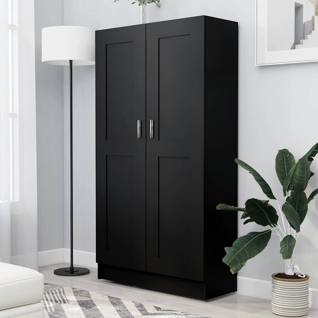 Libreria Nera 82,5x30,5x150 cm in Legno Multistrato | homemem39