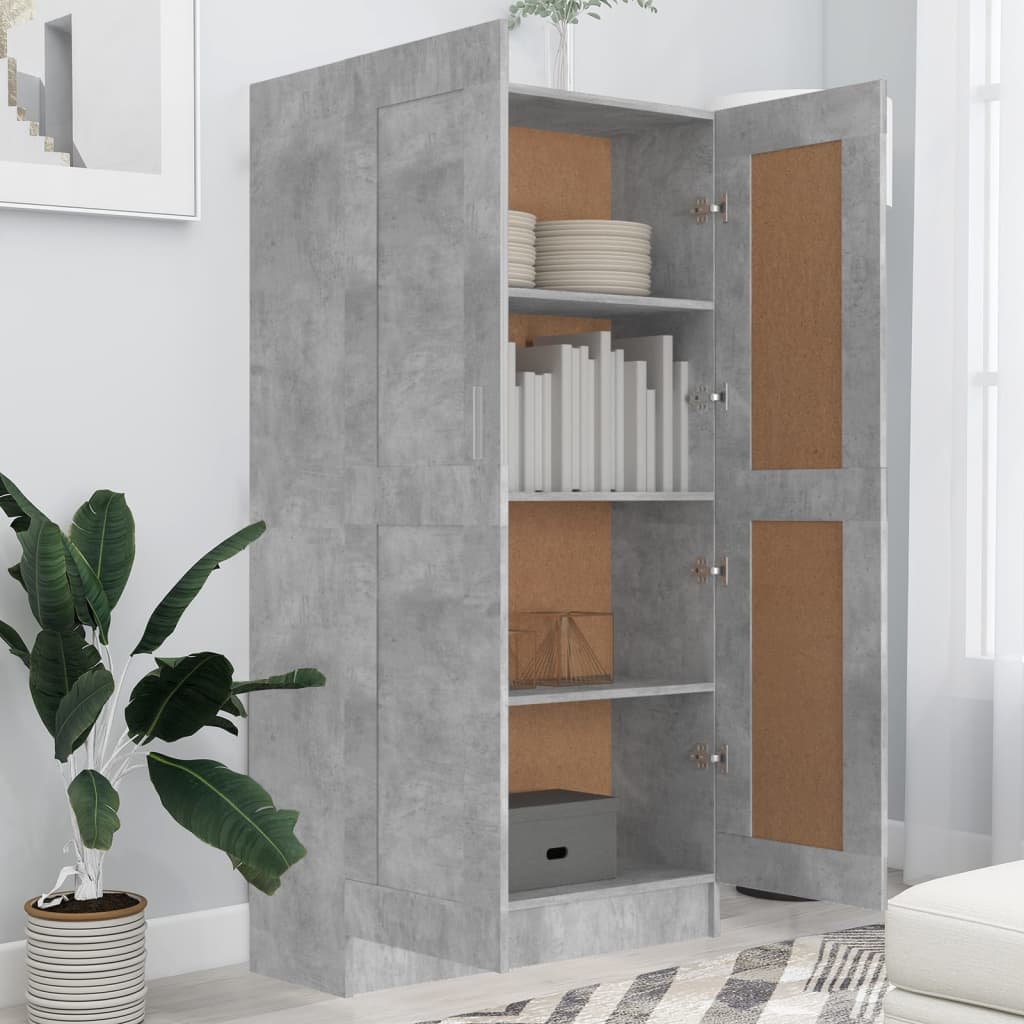 Libreria Grigio Cemento 82,5x30,5x150 cm in Legno Multistrato - homemem39