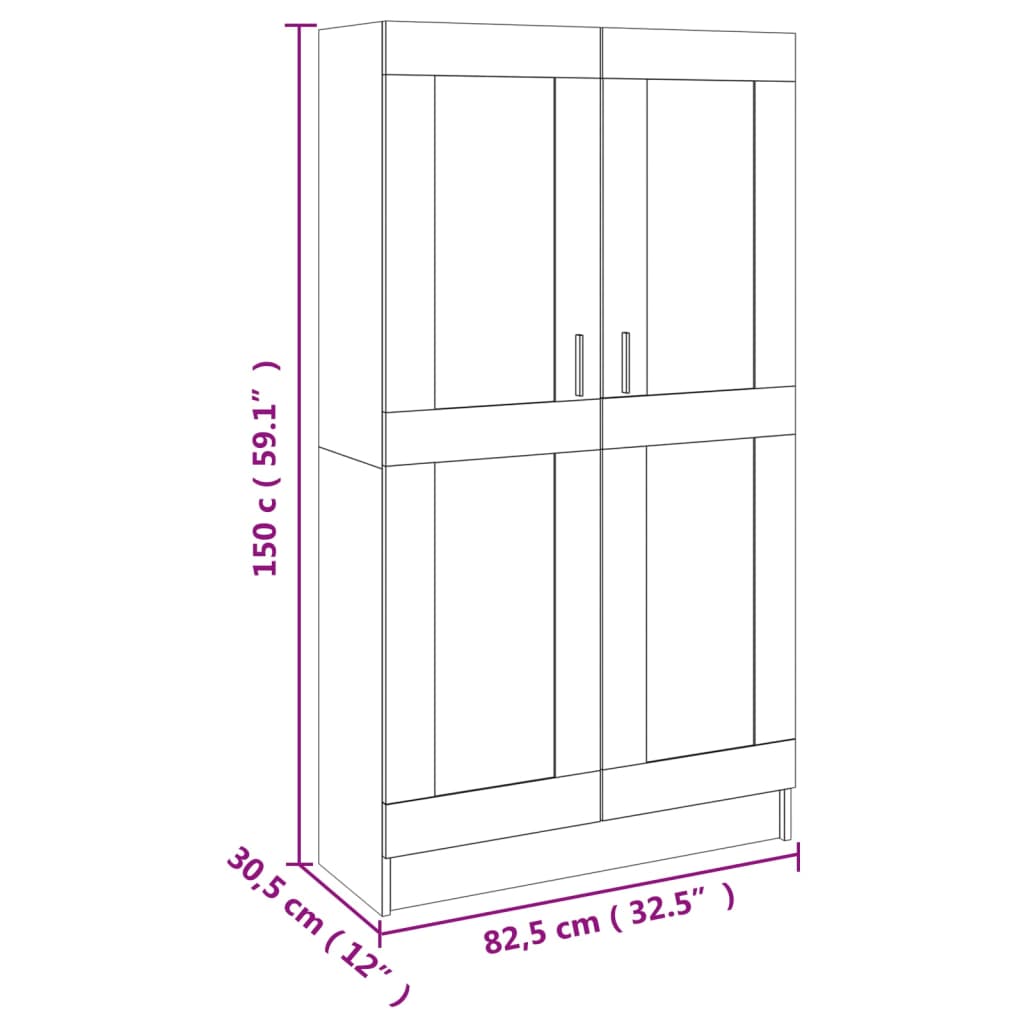 Libreria Grigio Cemento 82,5x30,5x150 cm in Legno Multistrato - homemem39