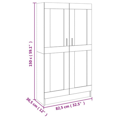 Libreria Grigio Cemento 82,5x30,5x150 cm in Legno Multistrato - homemem39