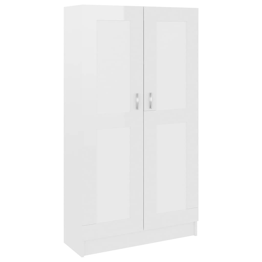 Libreria Bianco Lucido 82,5x30,5x150 cm in Legno Multistrato | homemem39