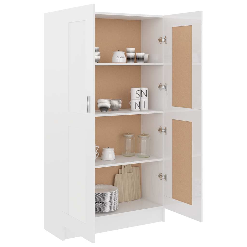 Libreria Bianco Lucido 82,5x30,5x150 cm in Legno Multistrato | homemem39