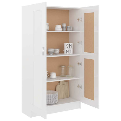 Libreria Bianco Lucido 82,5x30,5x150 cm in Legno Multistrato | homemem39