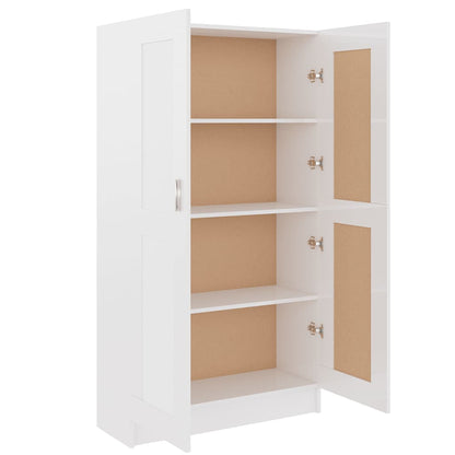 Libreria Bianco Lucido 82,5x30,5x150 cm in Legno Multistrato | homemem39