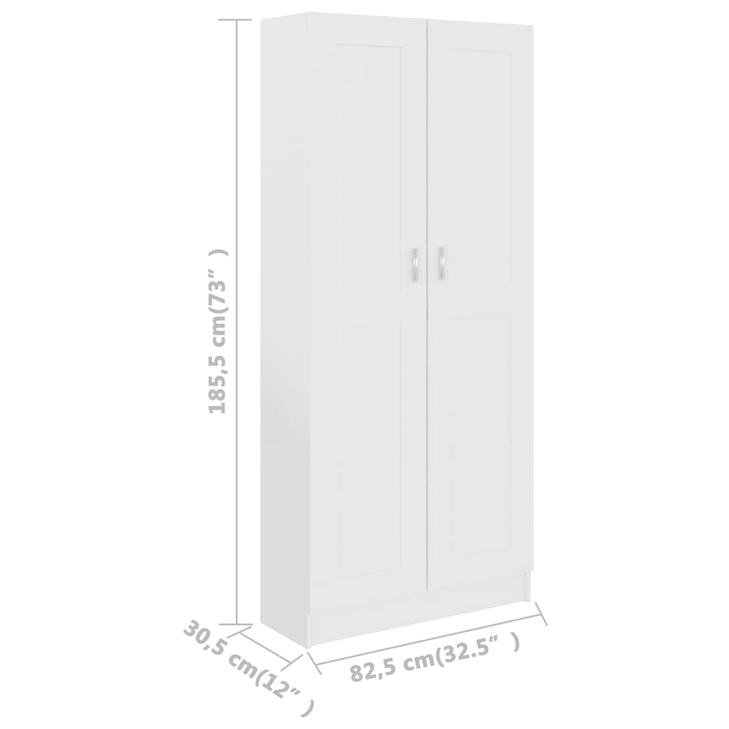 Libreria Bianca 82,5x30,5x185,5 cm in Legno Truciolato | homemem39