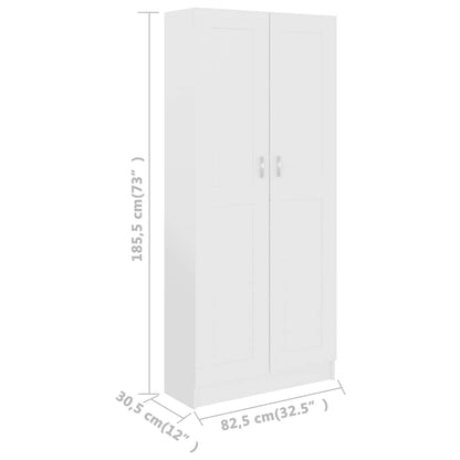 Libreria Bianca 82,5x30,5x185,5 cm in Legno Truciolato | homemem39