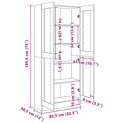 Libreria Bianca 82,5x30,5x185,5 cm in Legno Truciolato