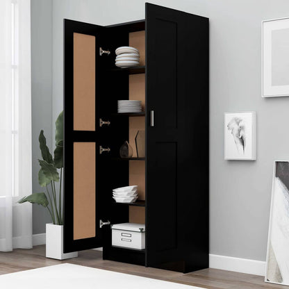 Libreria Nera 82,5x30,5x185,5 cm in Legno Multistrato | homemem39