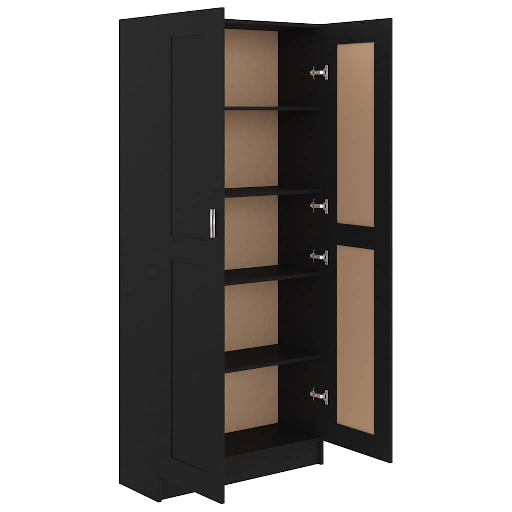 Libreria Nera 82,5x30,5x185,5 cm in Legno Multistrato | homemem39