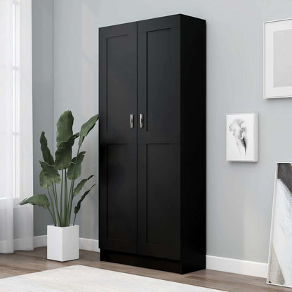 Libreria Nera 82,5x30,5x185,5 cm in Legno Multistrato | homemem39