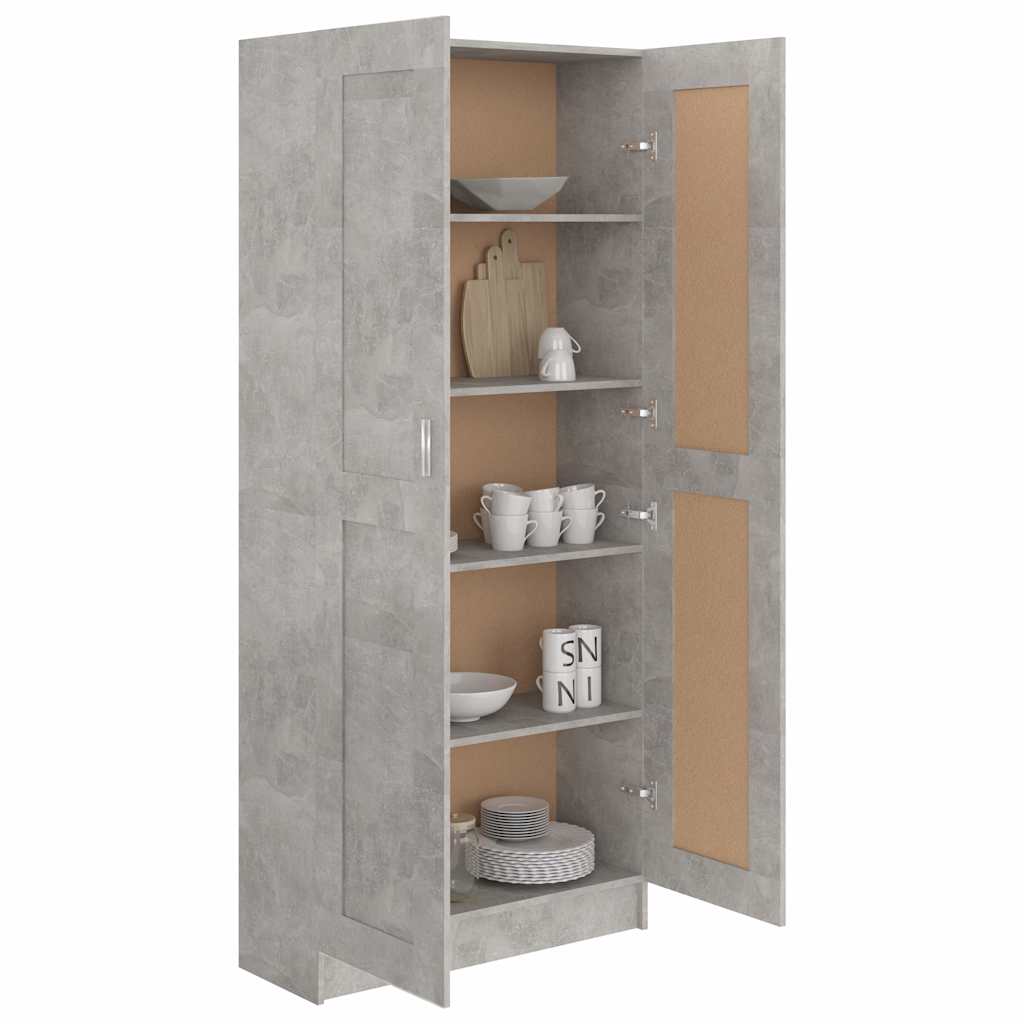 Libreria Grigio Cemento 82,5x30,5x185,5 cm in Legno Multistrato | homemem39