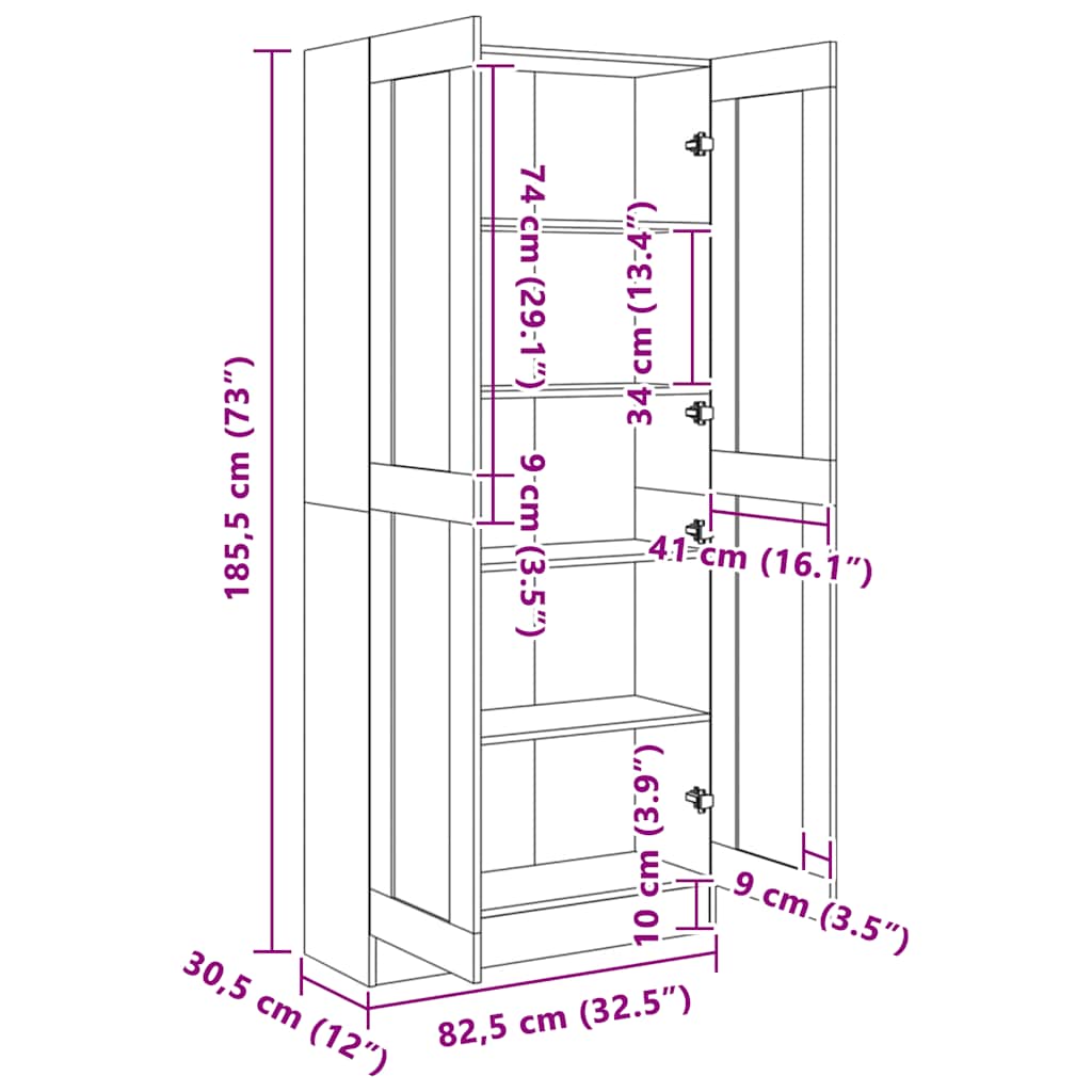 Libreria Grigio Cemento 82,5x30,5x185,5 cm in Legno Multistrato | homemem39
