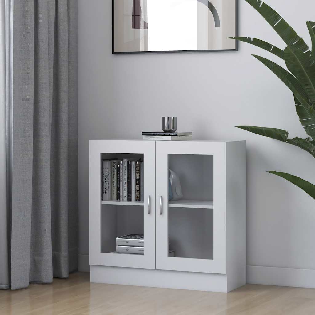 Armadietto con Vetrina Bianco 82,5x30,5x80 cm Legno Multistrato | homemem39