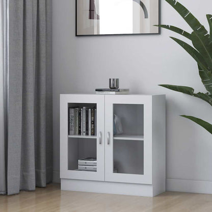 Armadietto con Vetrina Bianco 82,5x30,5x80 cm Legno Multistrato | homemem39