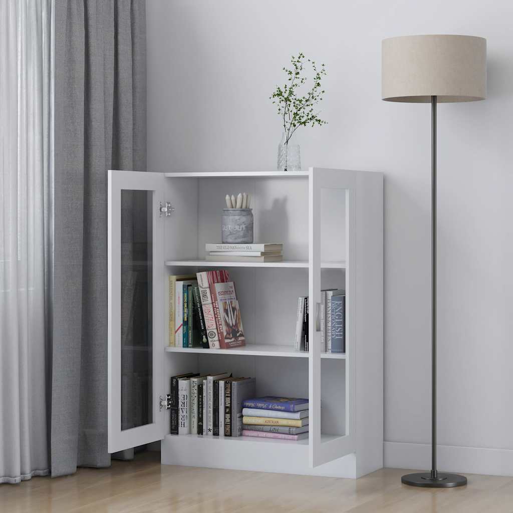 Armadietto con Vetrina Bianco 82,5x30,5x115cm Legno Multistrato | homemem39