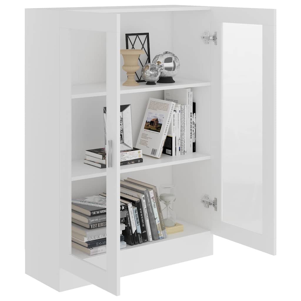 Armadietto con Vetrina Bianco 82,5x30,5x115cm Legno Multistrato | homemem39