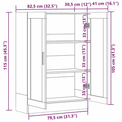 Armadietto con Vetrina Bianco 82,5x30,5x115cm Legno Multistrato | homemem39