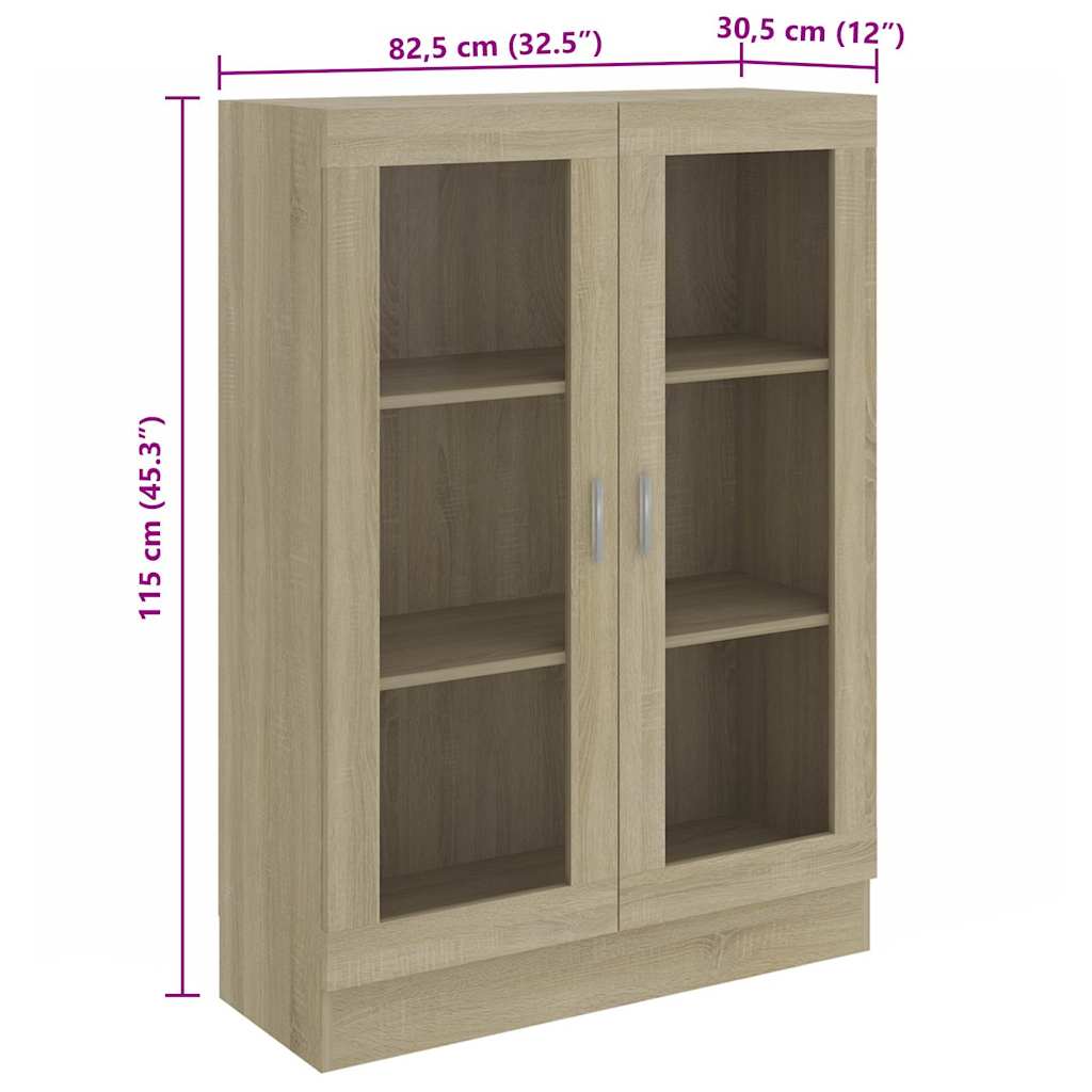Armadietto Vetrina Rovere Sonoma 82,5x30,5x115 cm Multistrato | homemem39