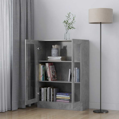 Armadietto Vetrina Grigio Cemento 82,5x30,5x115 cm Multistrato | homemem39