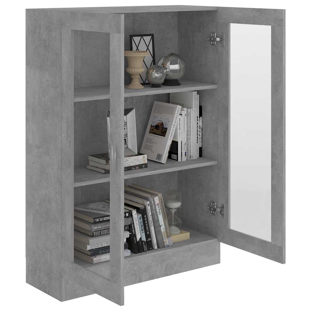 Armadietto Vetrina Grigio Cemento 82,5x30,5x115 cm Multistrato | homemem39
