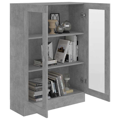 Armadietto Vetrina Grigio Cemento 82,5x30,5x115 cm Multistrato | homemem39