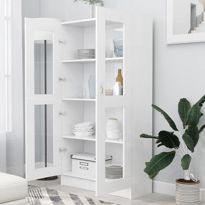 Armadietto con Vetrina Bianco 82,5x30,5x150cm Legno Multistrato | homemem39