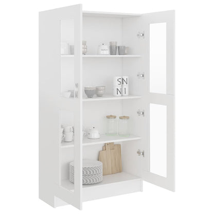 Armadietto con Vetrina Bianco 82,5x30,5x150cm Legno Multistrato | homemem39