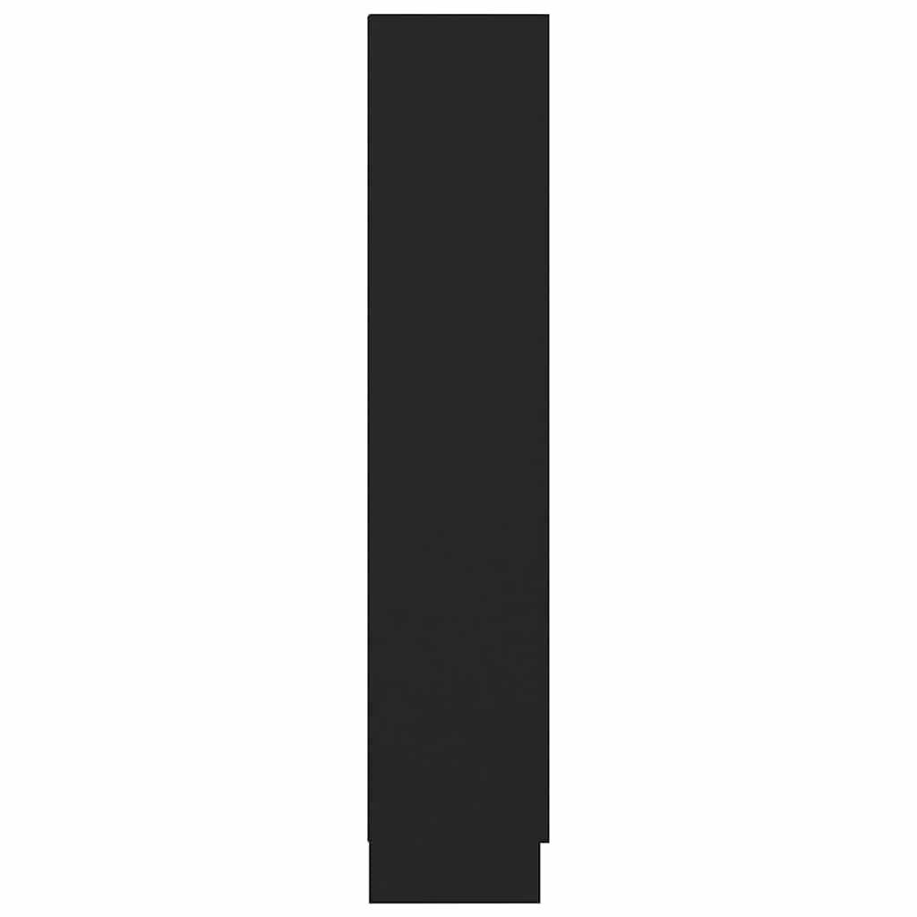 Armadietto con Vetrina Nero 82,5x30,5x150 cm Legno Multistrato | homemem39