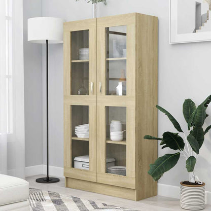 Armadietto Vetrina Rovere Sonoma 82,5x30,5x150 cm Multistrato | homemem39